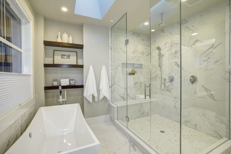 Luxury Shower with Marble Accents
